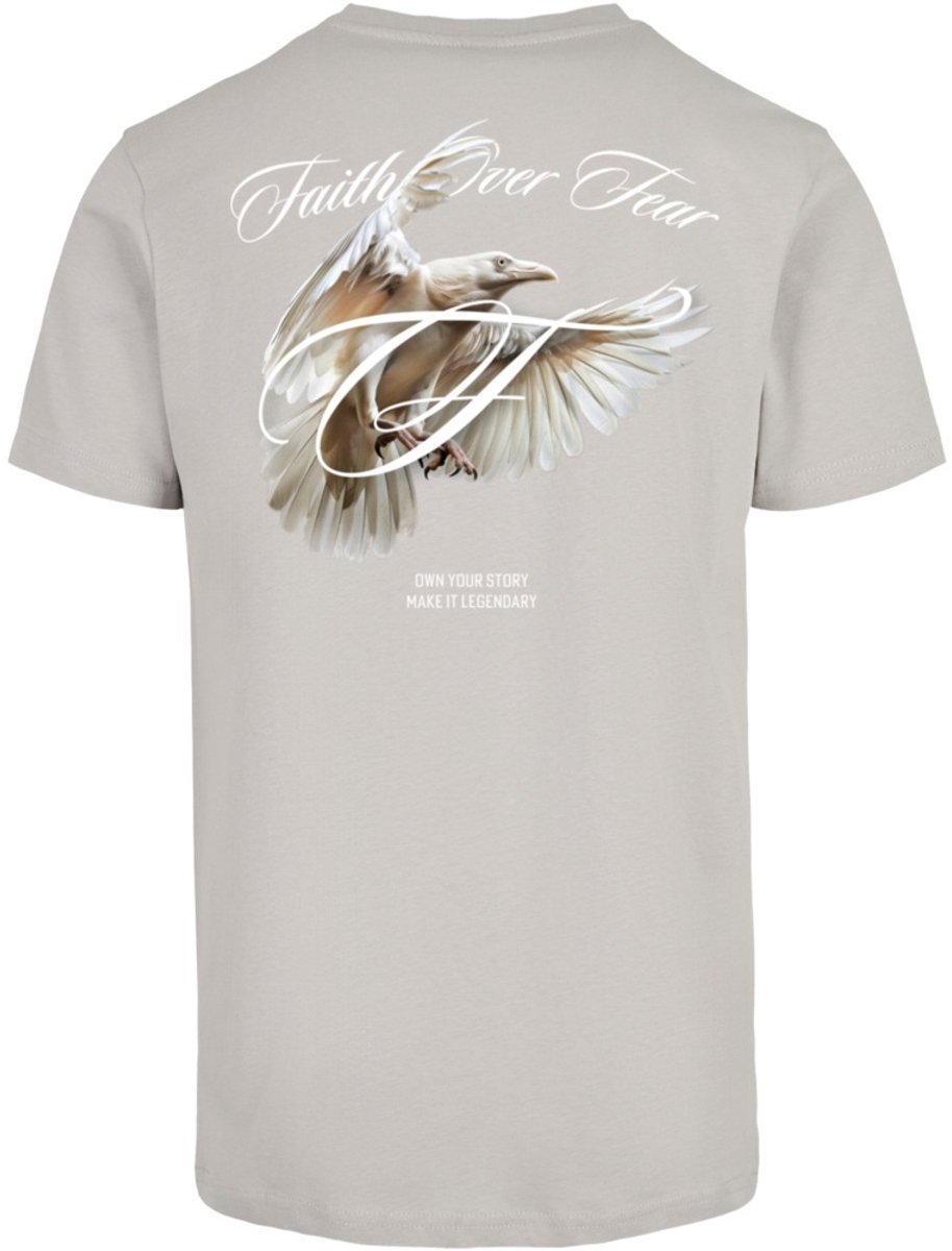 Mister Tee Fearless Crow Heren Tshirt S Grijs