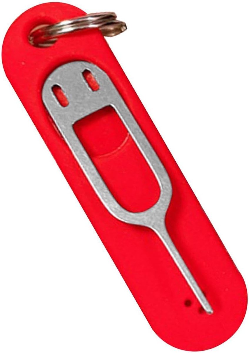 Kaart Verwijder Tool - Sleutelring Houder - Telefoon Sim Kaart - Roestvrij Staal Naald - 3.7 cm Lengte - Zwart