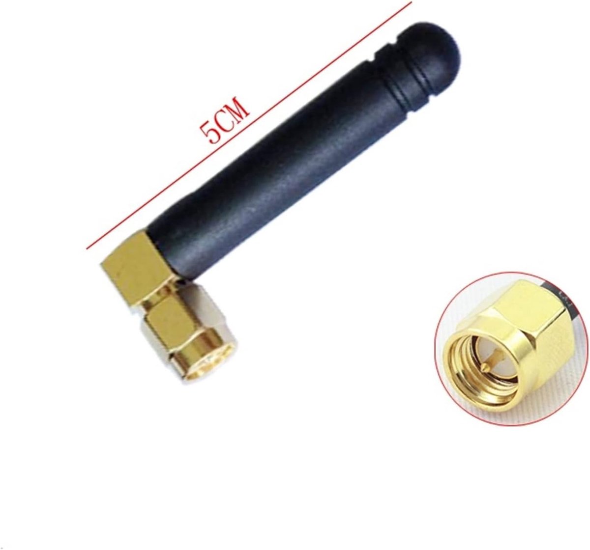 Rubberen Staafantenne - Module Antenne - Intercom Communicatie - Interne Schroef PIN - 5cm - Zwart