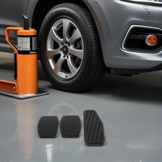 Rubberen Pedaalhoezen - Pedaalmatten Antislip - Veiliger Rijden - Gestructureerd Antislip Oppervlak - 3 Stuks - Zwart — afbeelding 3
