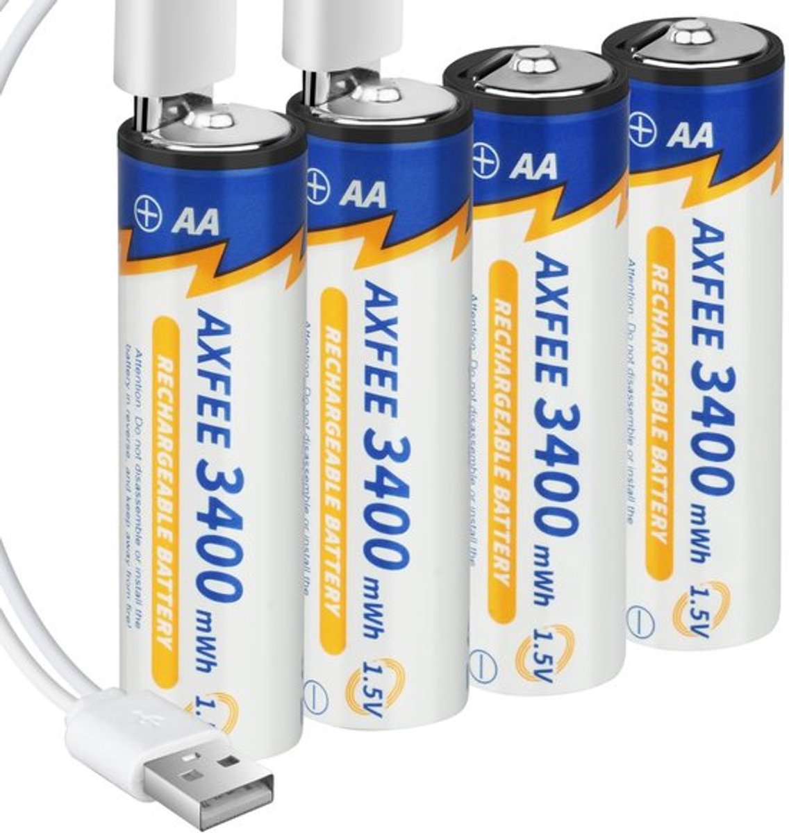 Solidchoice - Oplaadbare lithium AA-batterij - Dailygoody - Usb-c