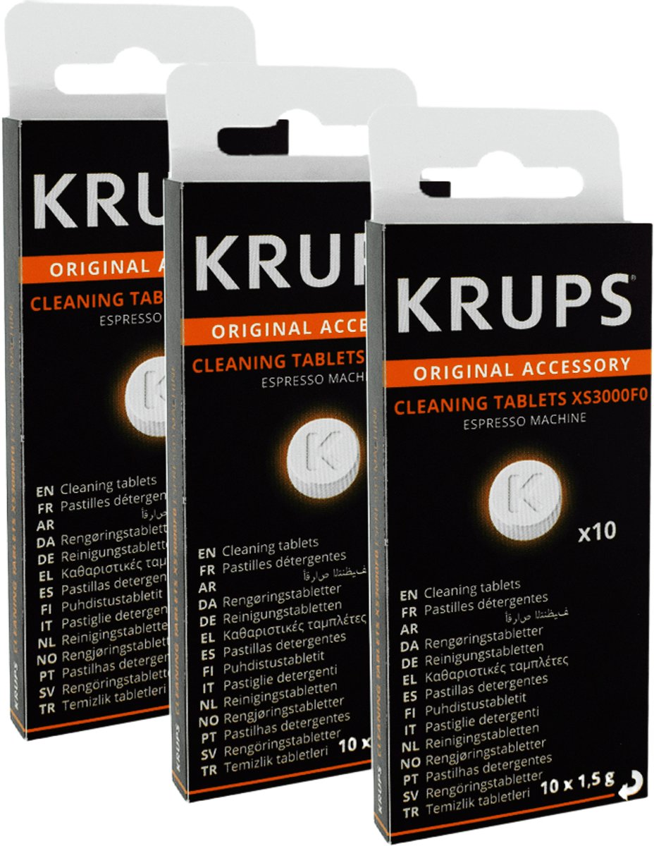 3x Krups Reinigingstabletten (10st.) XS3000