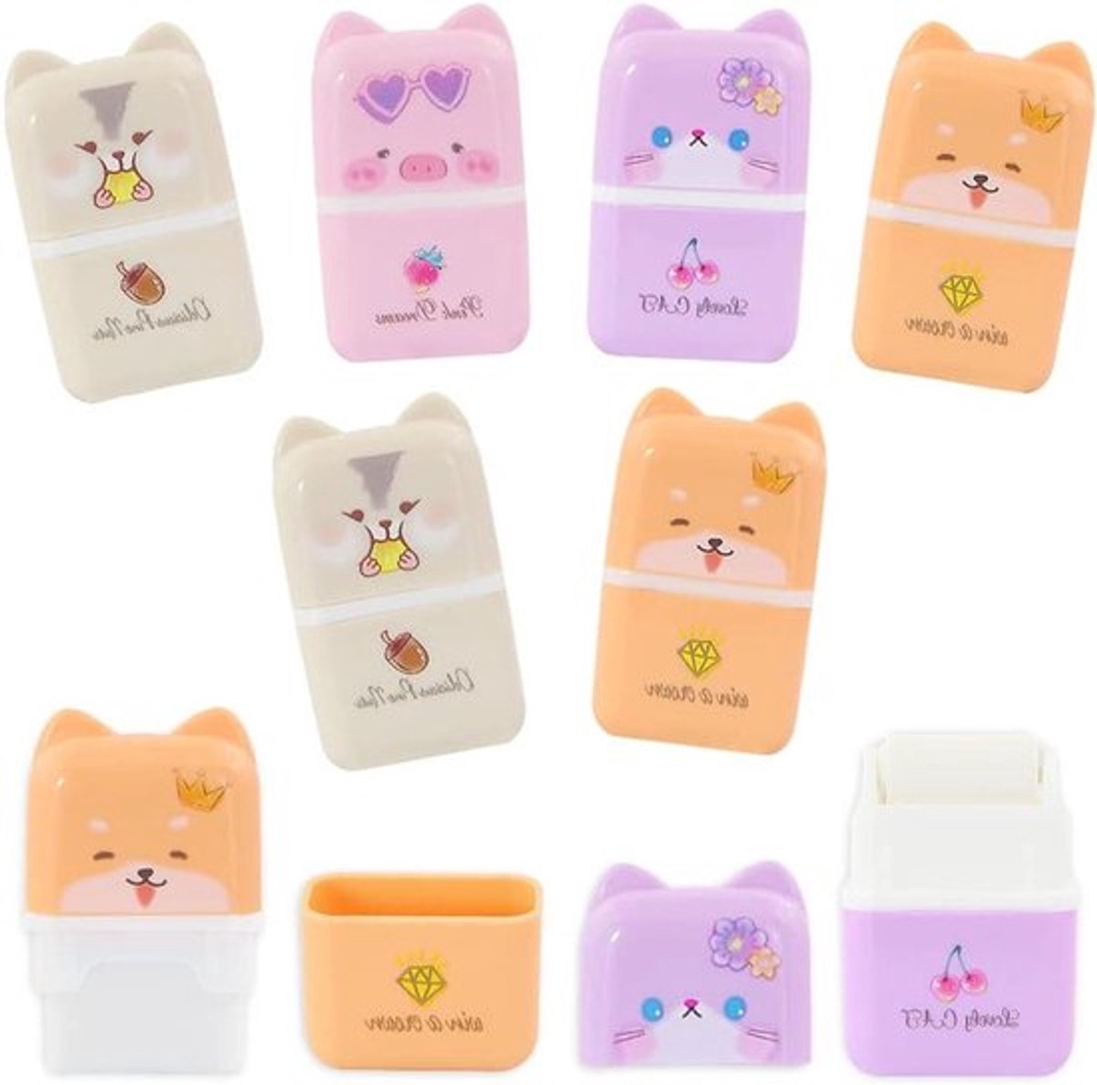 Inovra Plus - Cartoon - Set van 8 Leuke Gummetjes voor Kinderen