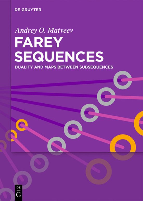 Boekomslag met de titel 'Farey Sequences' op een paarse achtergrond met geometrische lijnen en cirkels.