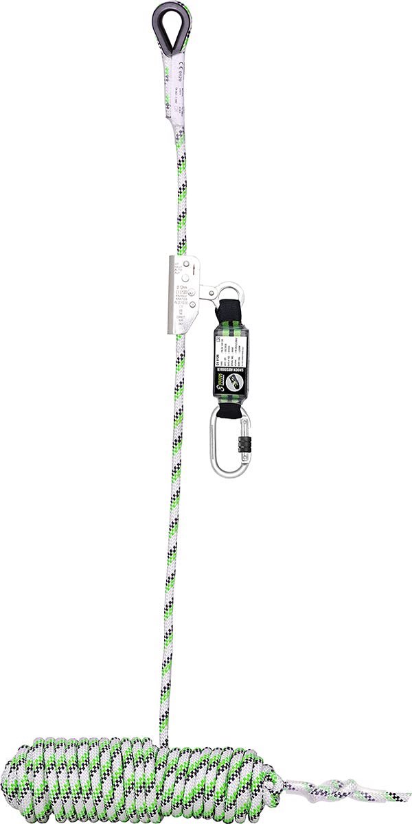 Valbeveiliging Touw - Veiligheidskabel Valstop - Veilig Werken Hoogte - Sterk Polyester Materiaal - 20 Meter Lengte - Zwart