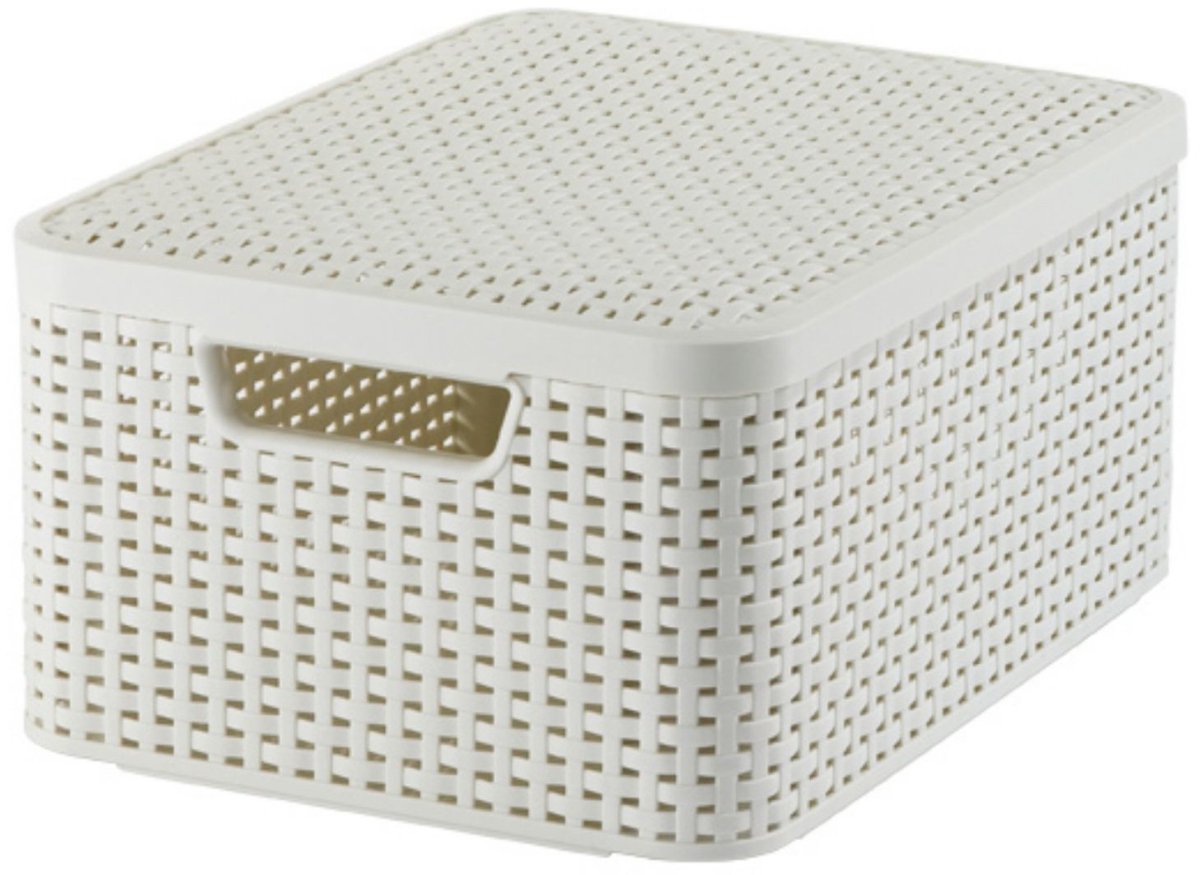 Bol.com Curver Style Opbergmand met deksel M - 18 liter - Wit - 29,3x39,3x18,7 aanbieding