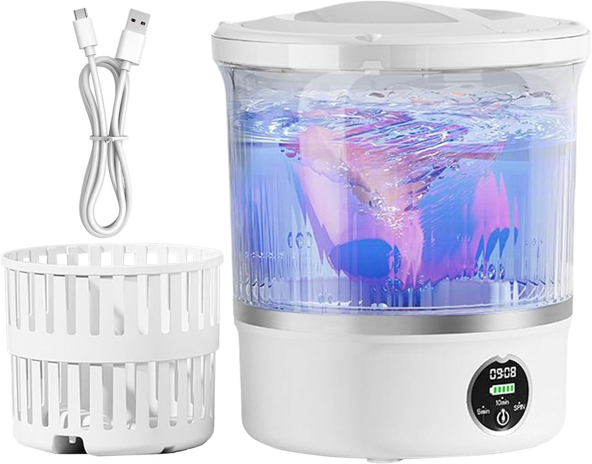 Draagbare Mini Wasunit Compacte Wasmachine Ondergoed Wassen Stille Werking 3L Capaciteit Wit