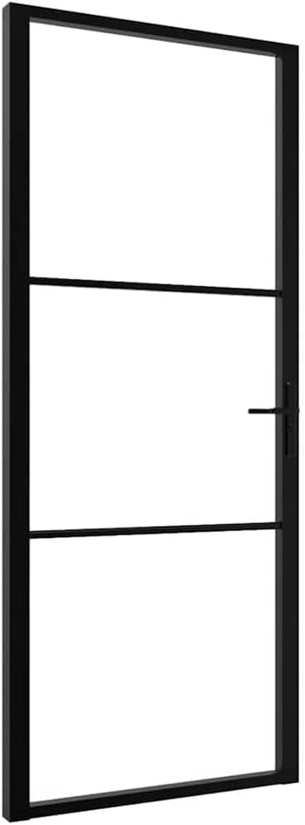 Binnendeur - Glazen deur - Ruimtes verbinden - Gehard glas - 93x201.5 cm - Zwart