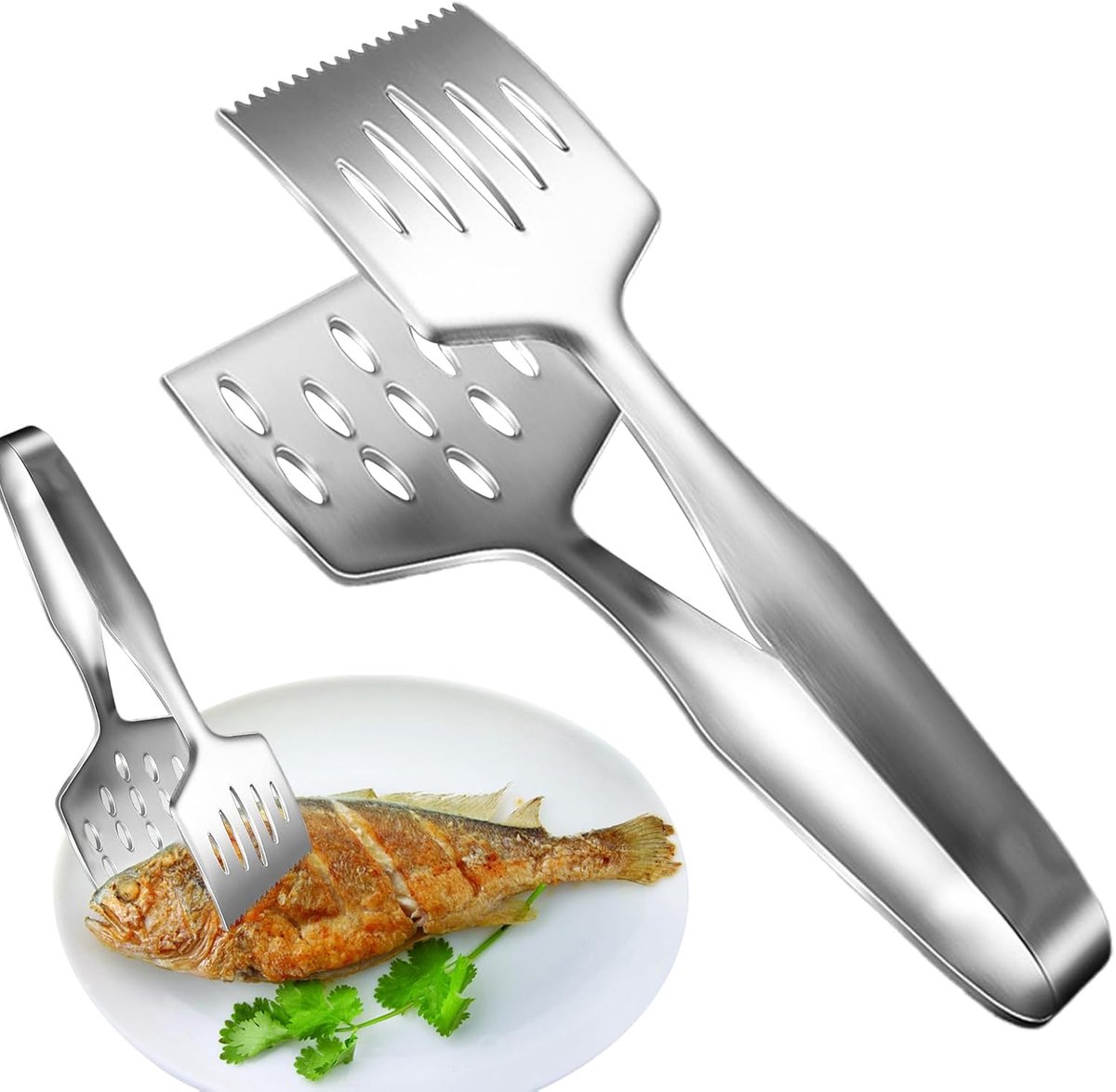 Grill Tang Keuken Tang Koken en Serveren Hittebestendig Handvat 27 cm Zilverkleurig