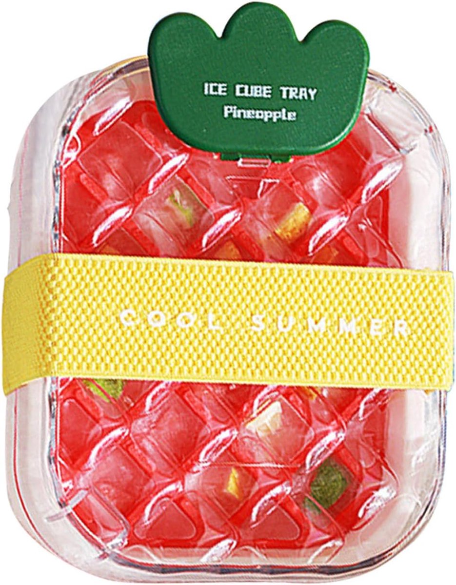 IJsemmer Fles - IJsklontjes Maker - Dranken Koelen - Lekvrij Ontwerp - 19x13x6cm - Aardbei rood