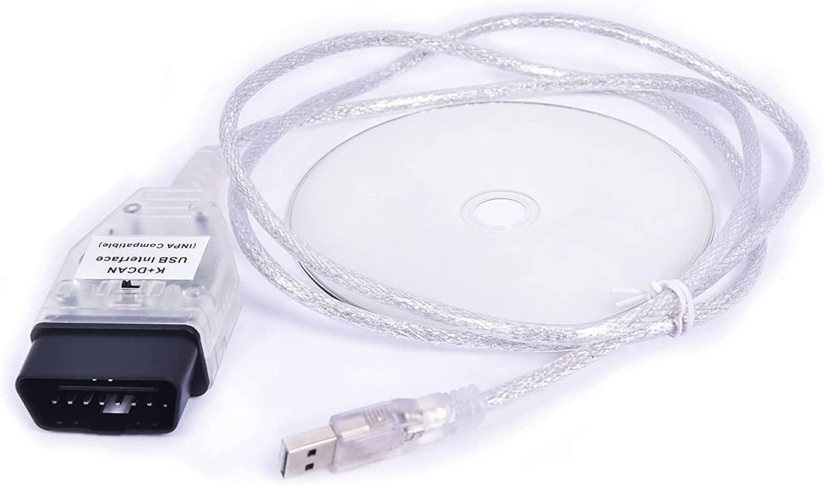 Diagnose Interface Kabel - OBDII K+DCAN Kabel - Auto Onderhoud - Met Schakelaar - 15 cm - Zwart