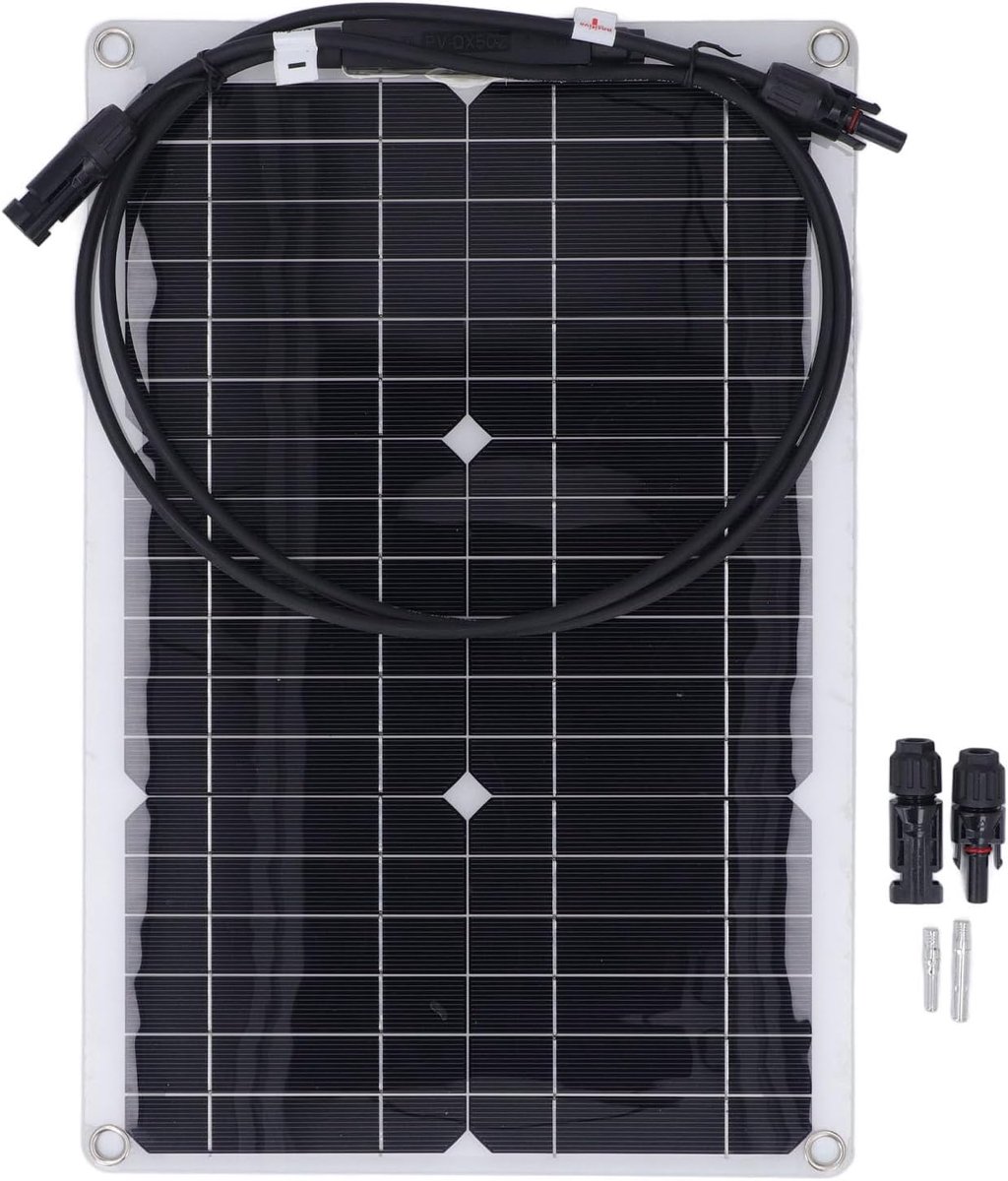 Zonnepaneel - Flexibele paneel - Energie opwekken - Monokristallijn silicium - 20W - Zwart