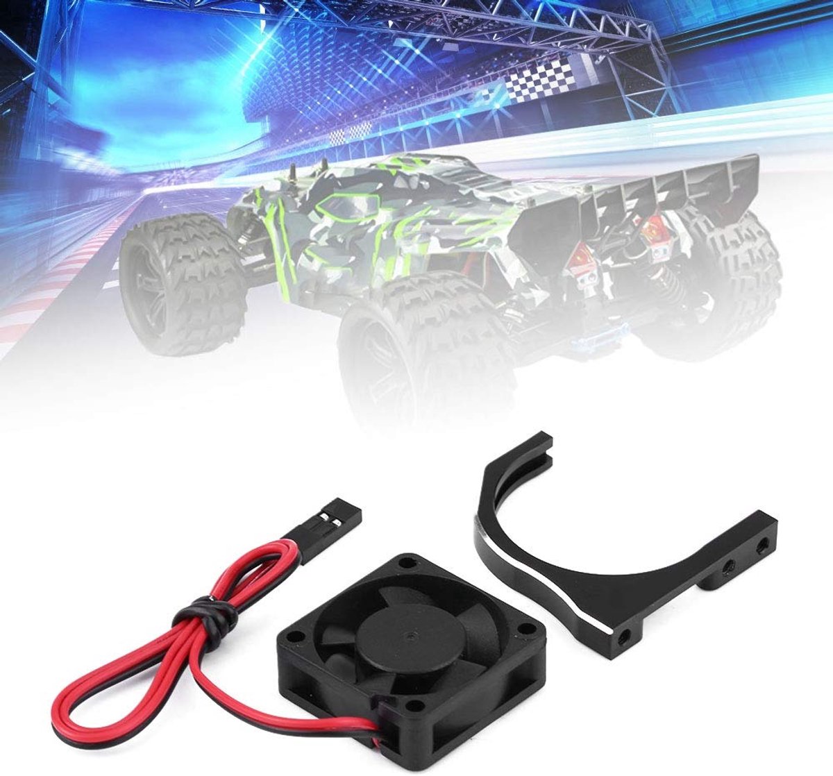 RC Motor Koeling - Model Auto Onderdeel - RC Auto Onderhoud - Effectieve Warmteafvoer - 30x30x10 mm - Zwart