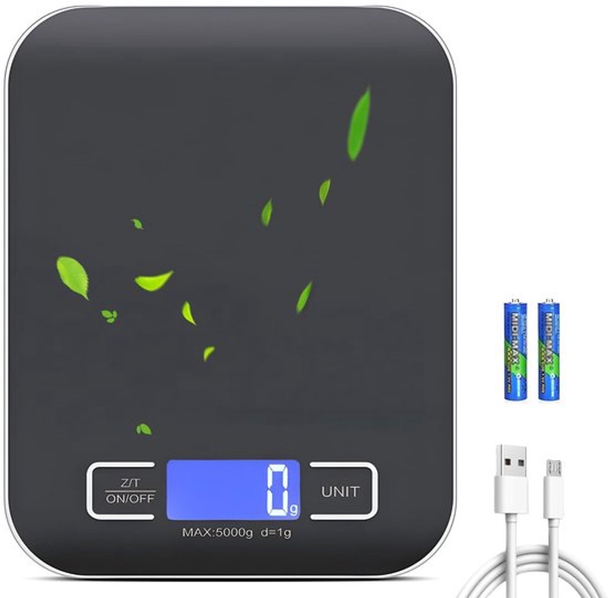 Dailygoody - Digitale keukenweegschaal - 10 kg/1 g - USB-oplaadbaar