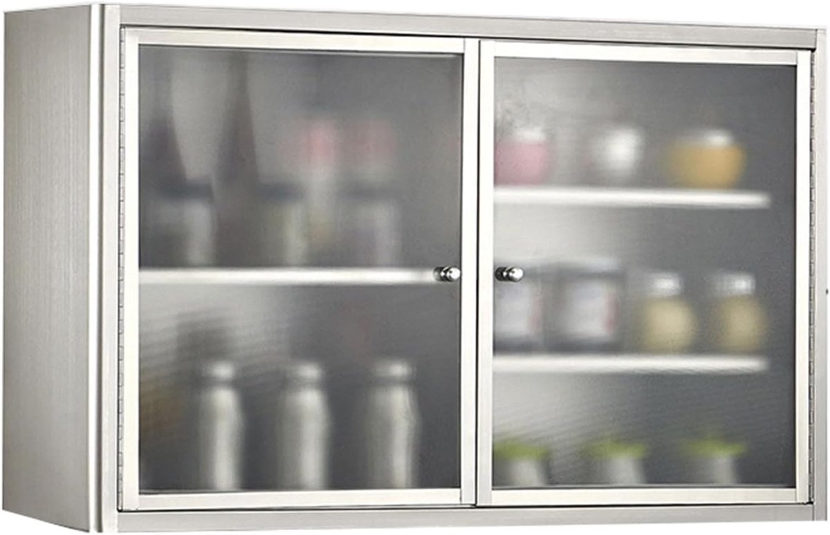 Wandkast Keuken - Opbergkast - Ruimte Besparen - Verstelbare Planken - 60x25x38 cm - Wit