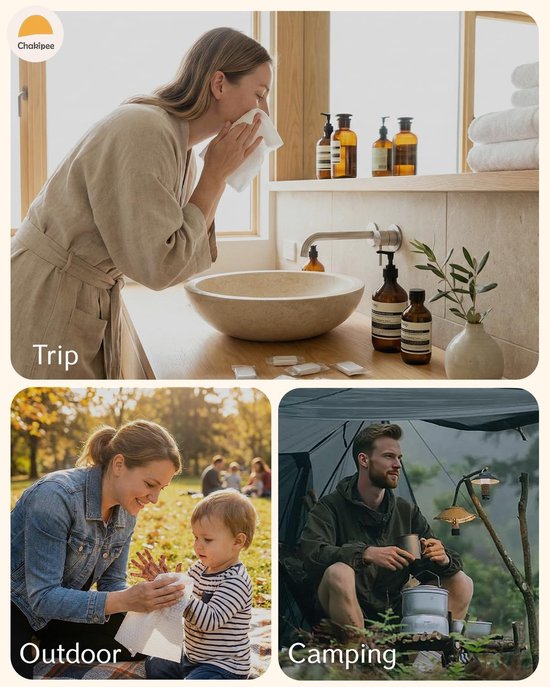 Compressie Handdoeken - Kompacte Doekjes - Reizen en Outdoor - Ruimtebesparend Ontwerp - 14 Stuks - Wit — afbeelding 4