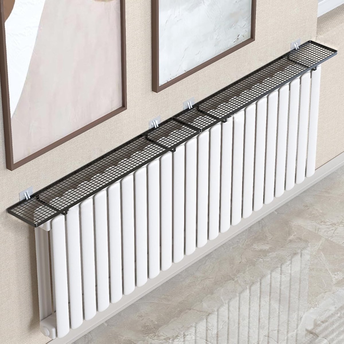 Radiatorplank - Opbergrek - Ruimte Maximaliseren - Boorgvrije Montage - 15 cm x 55 cm - Wit