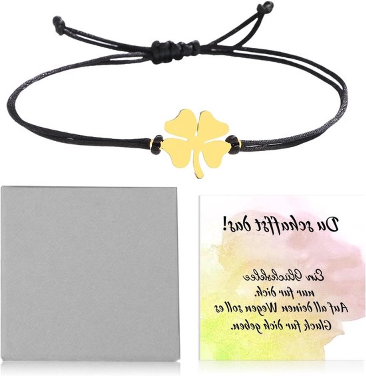 Klavertje Vier Armband met Wenskaart en Geschenkdoos - Allecto Plus