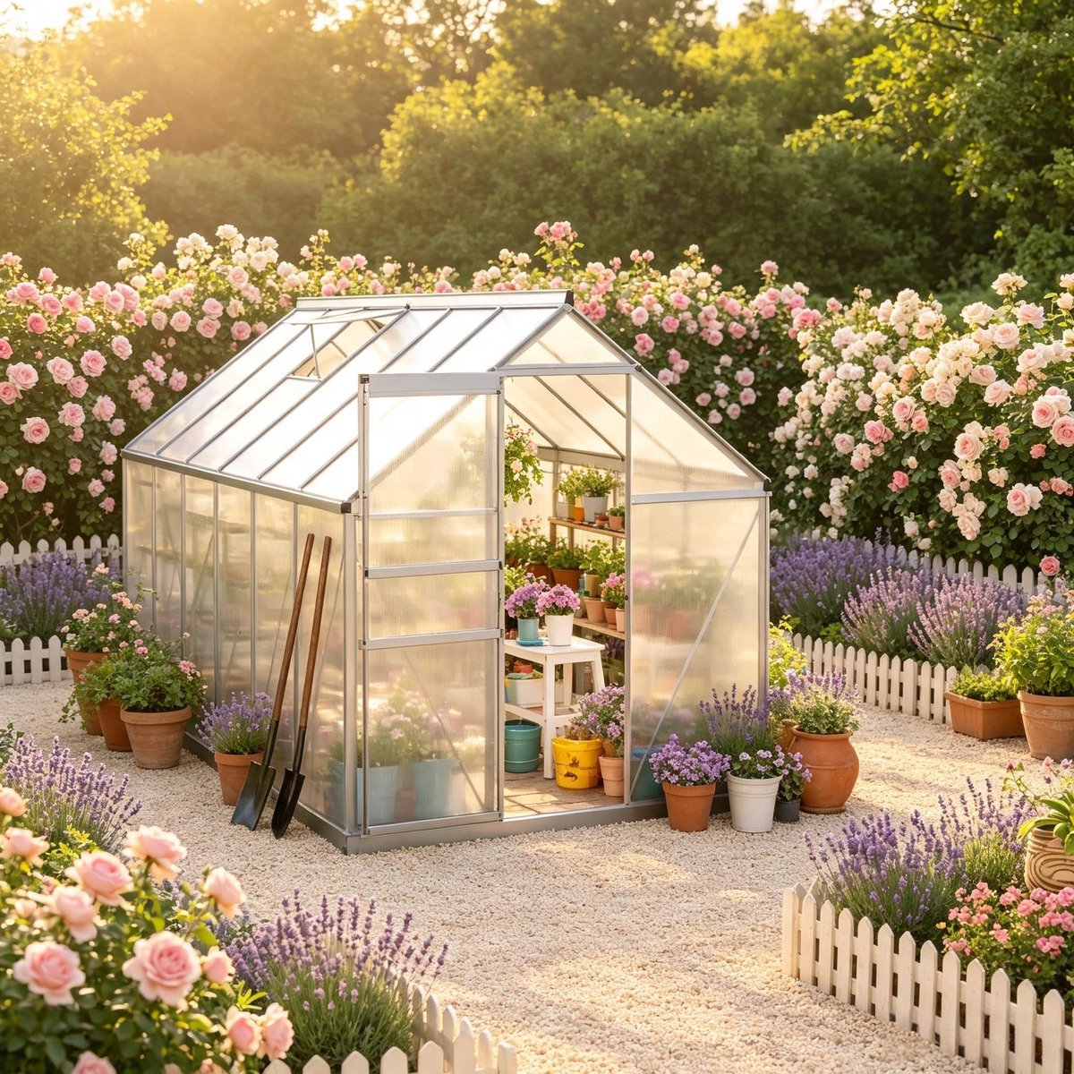 FloraGrace Tuinkas – Ruim 7,1 M² – Aluminium En Polycarbonaat – Zilver Transparant – Instapmodel Met Schuifdeur En Ventilatieraam