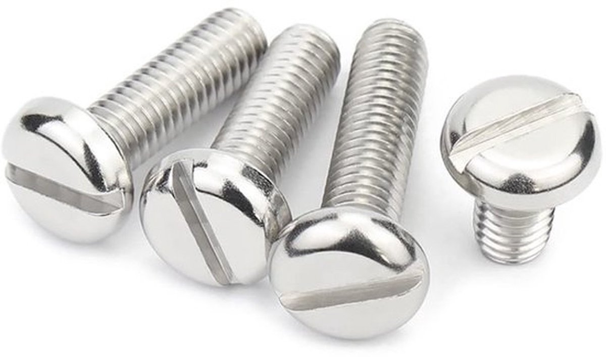 Roestvrij stalen ronde kop machineschroeven - Sleuf schroeven - 30 stuks - M3x25mm - Bevestigingselementen - Perfect voor klussen - Ideaa...