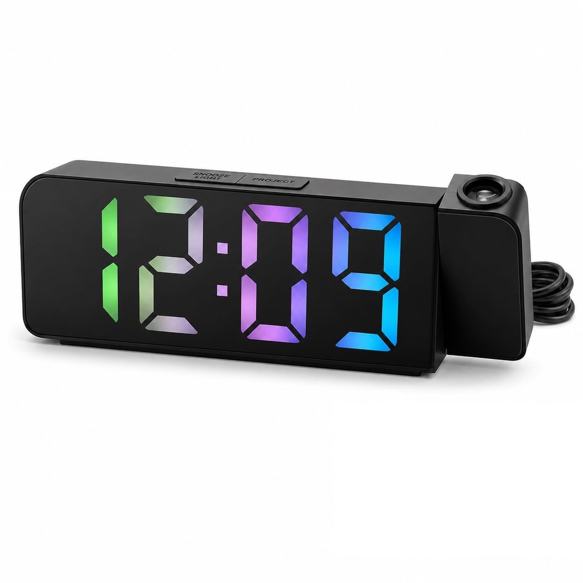 Solidchoice - LED Projectiewekker met Digitale Tijdweergave en Temperatuurfunctie