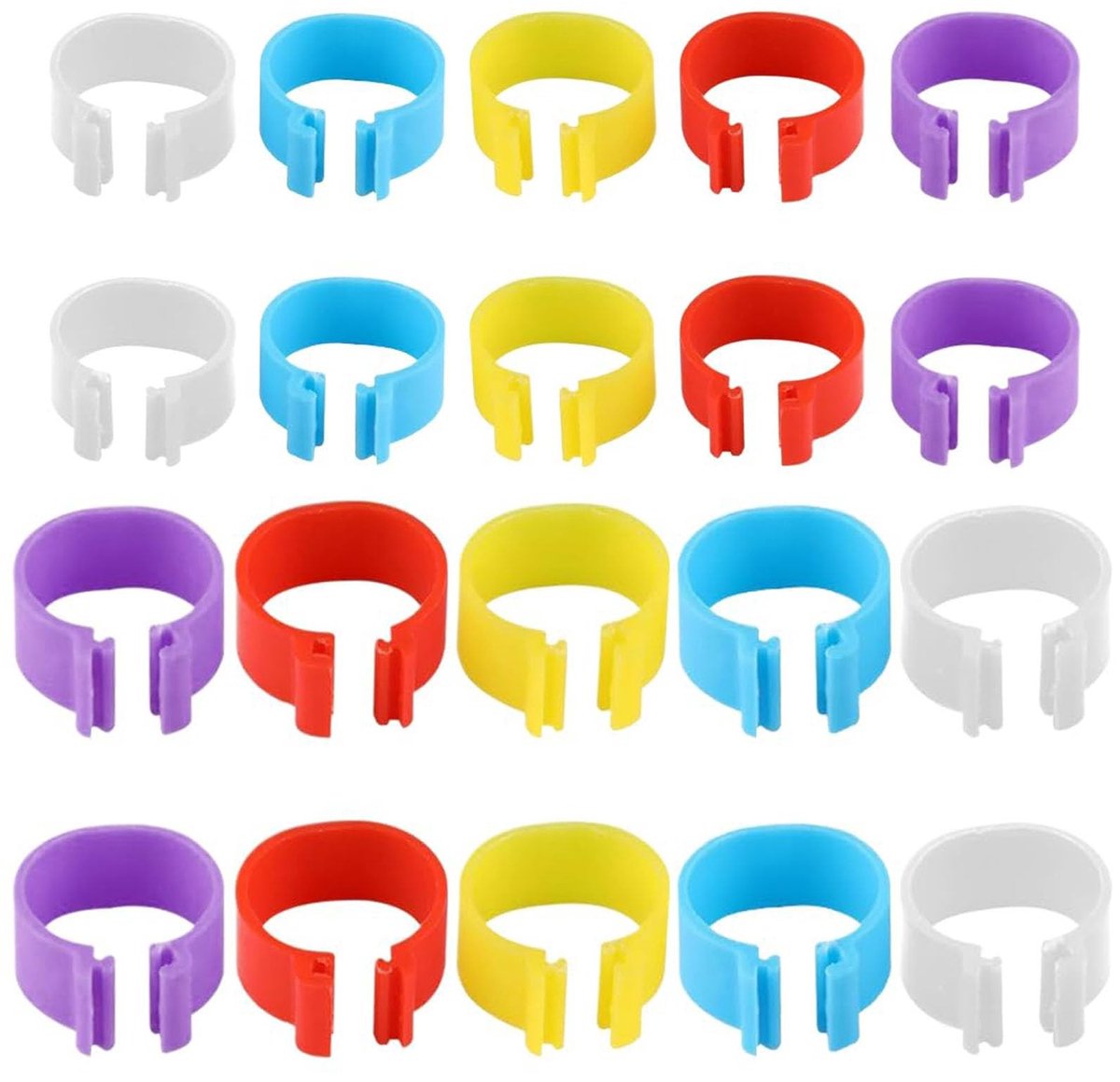 Solidchoice - Set van 20 Kleurige Legringen voor Pluimvee Identificatie