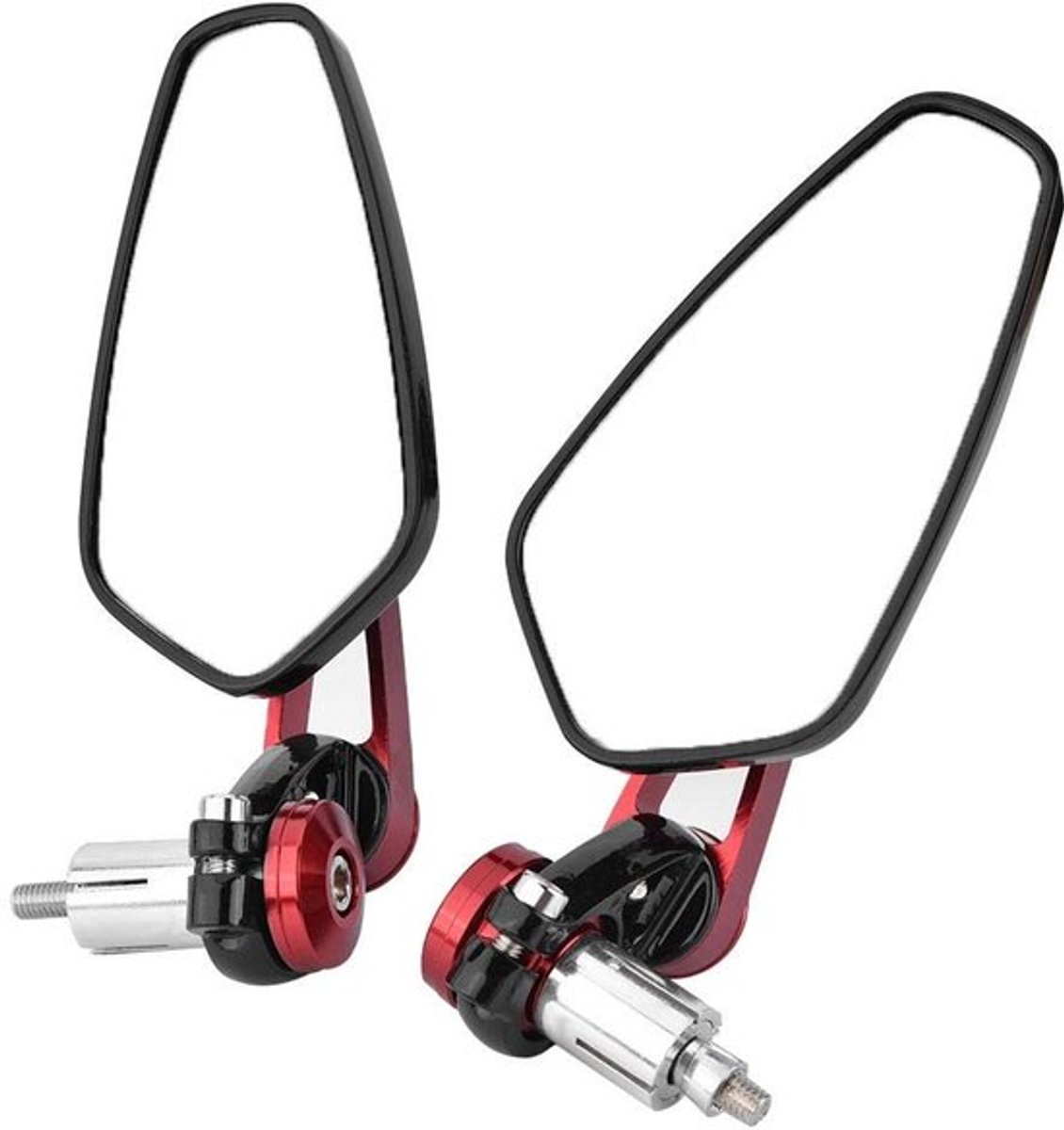 Achteruitkijkspiegels Universeel - Aluminium Bar End Spiegels - 360 Graden Draaibaar - Duurzaam - Inclusief 2 Stuks - Geschikt voor 7/8"(22mm) Bar Einde - Motorfiets Spiegels