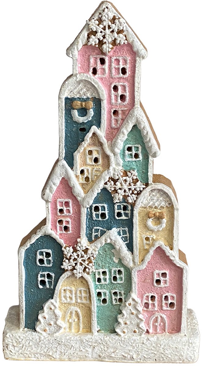 Clayre & Eef Decoratie Beeld Huis Wit Kunststof