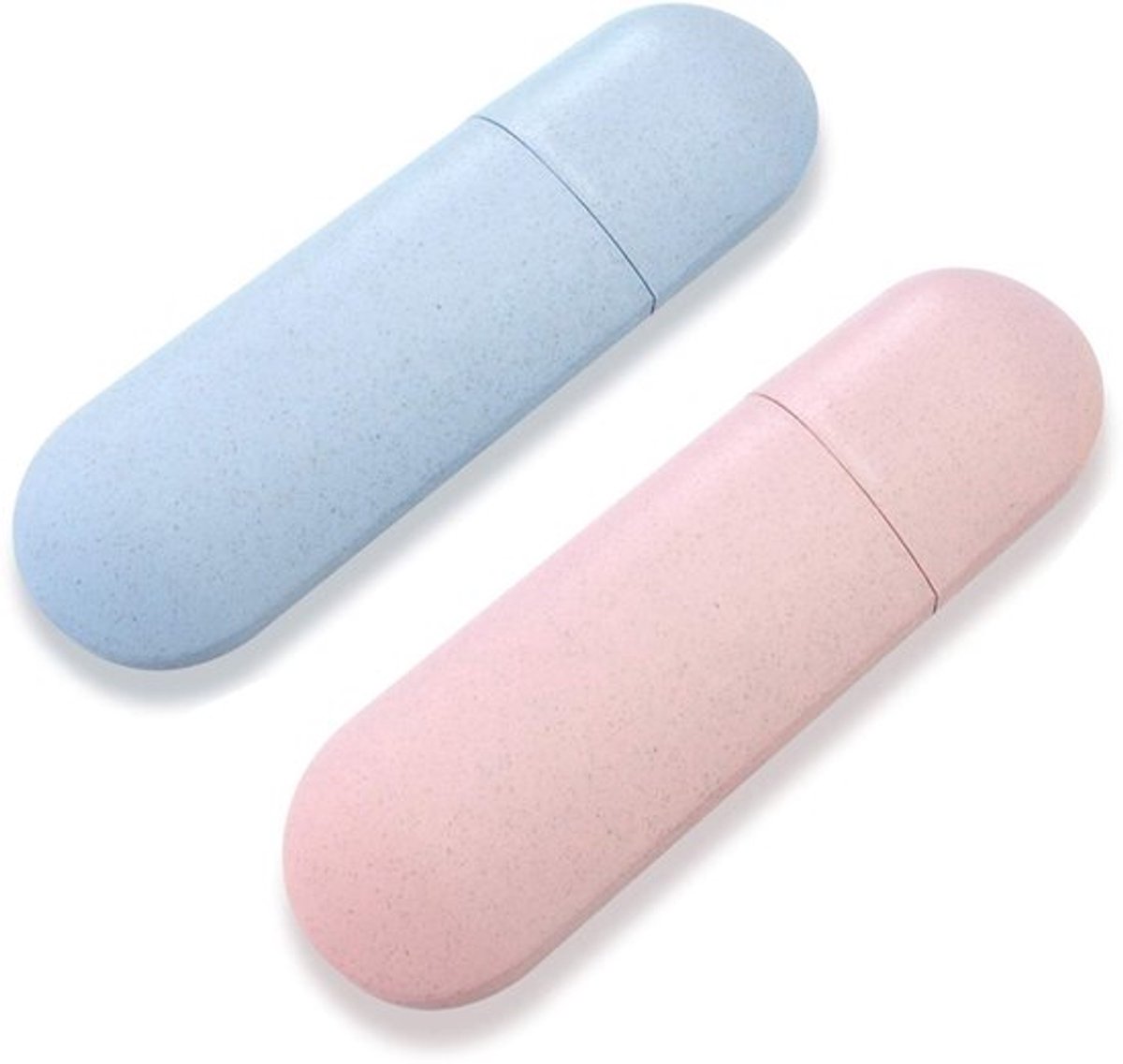 Tandenborsteldoos Draagbaar - Tandenborstelhouder - Tandpastahouder - Opbergetui - Roze/Blauw - Hoogwaardige PP materialen