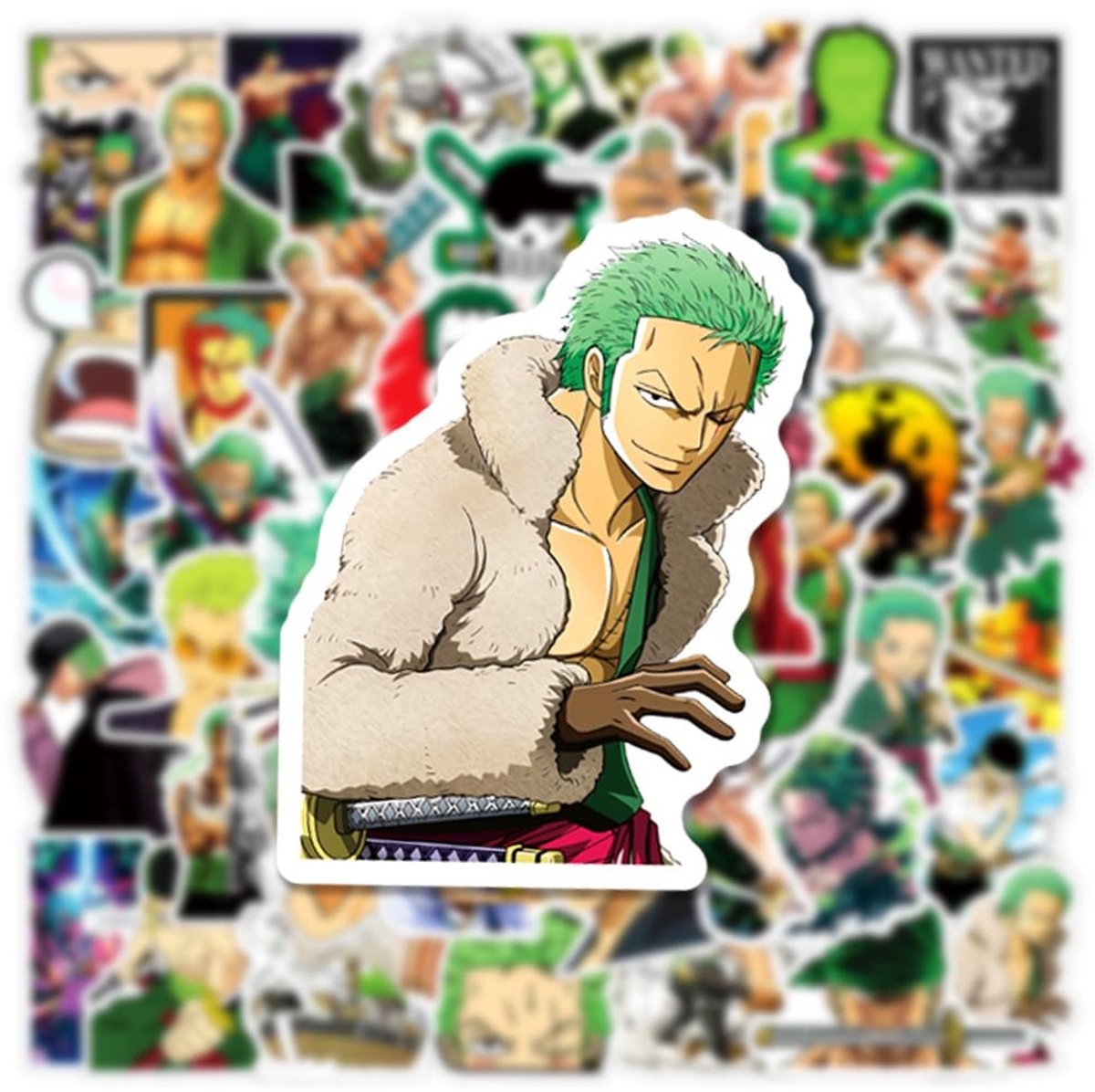 Solidchoice - 50 Roronoa Zoro Stickers voor Laptop en Skateboard