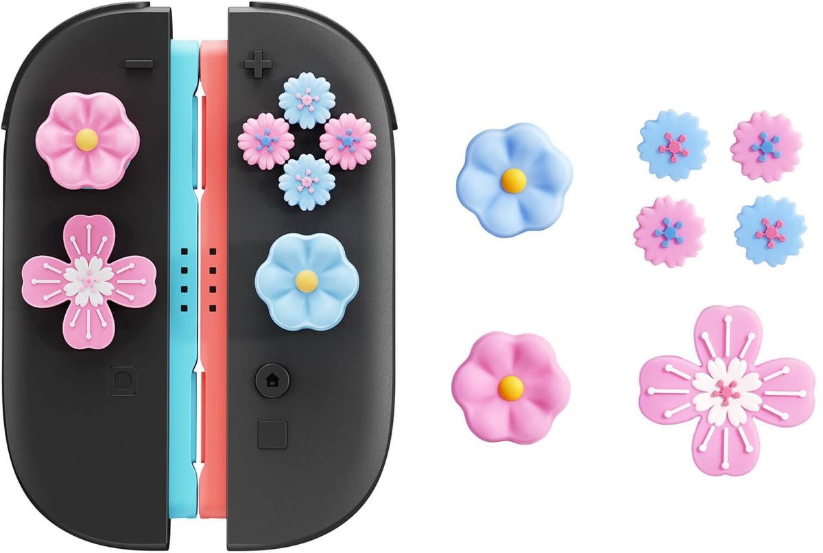 Solidchoice - Set van 7 Bloemen Joystick Caps voor Nintendo Switch 2
