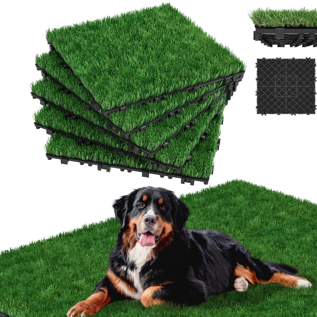 Solidchoice - Kunstgras Tegels voor Buiten en Binnen (Set van 33 Stuks)