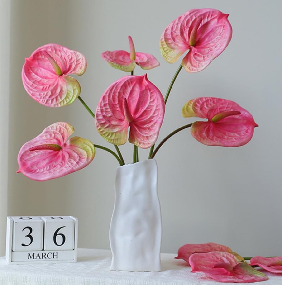 Solidchoice - Set van 5 Kunstbloemen Anthurium voor Hu decoration