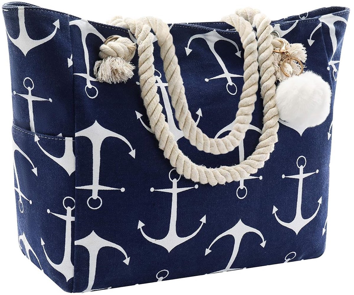 Solidchoice - Grote Strandtas met Rits en Schouderbanden