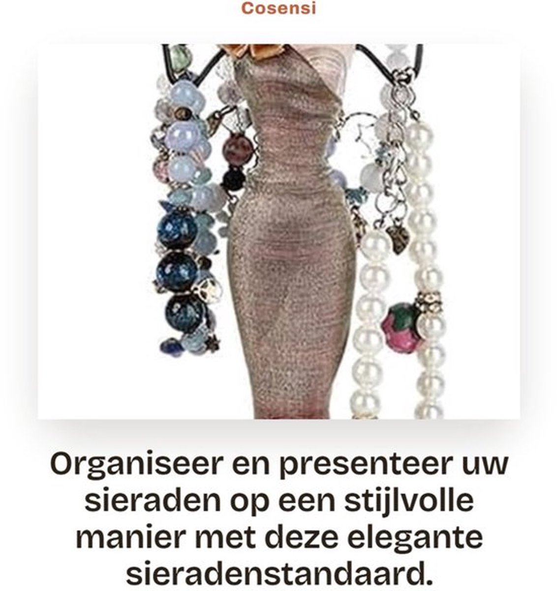 Sieradenstandaard - Hoogwaardige Hars/Metaal - 8 Haken voor Kettingen/Armbanden - Ringen/Earrings - Decoratie - Elegant Ontwerp - Sieradenhouder
