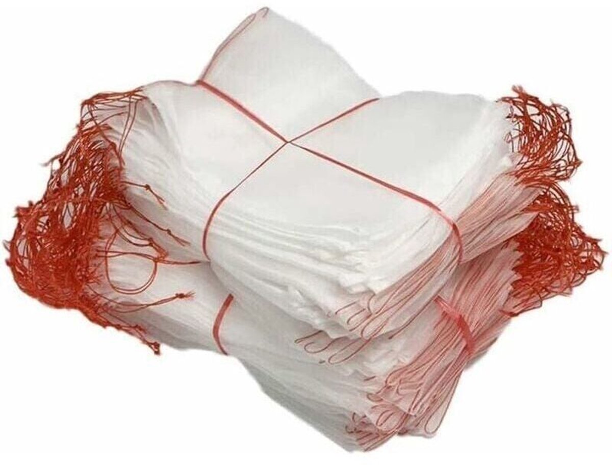 Verpakking van 50 insectennetten, nylon tuinbeschermingsnetten, herbruikbare fruit- en plantenbeschermingszakken, vogelwerende druivenzakken geschikt voor trekkoord (25 x 15 cm)