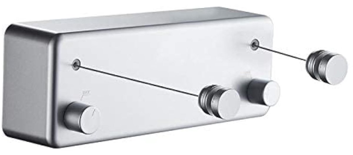Solidchoice - Dubbele Retractable Kledinglijn, Wandmontage, 2x4,2 m