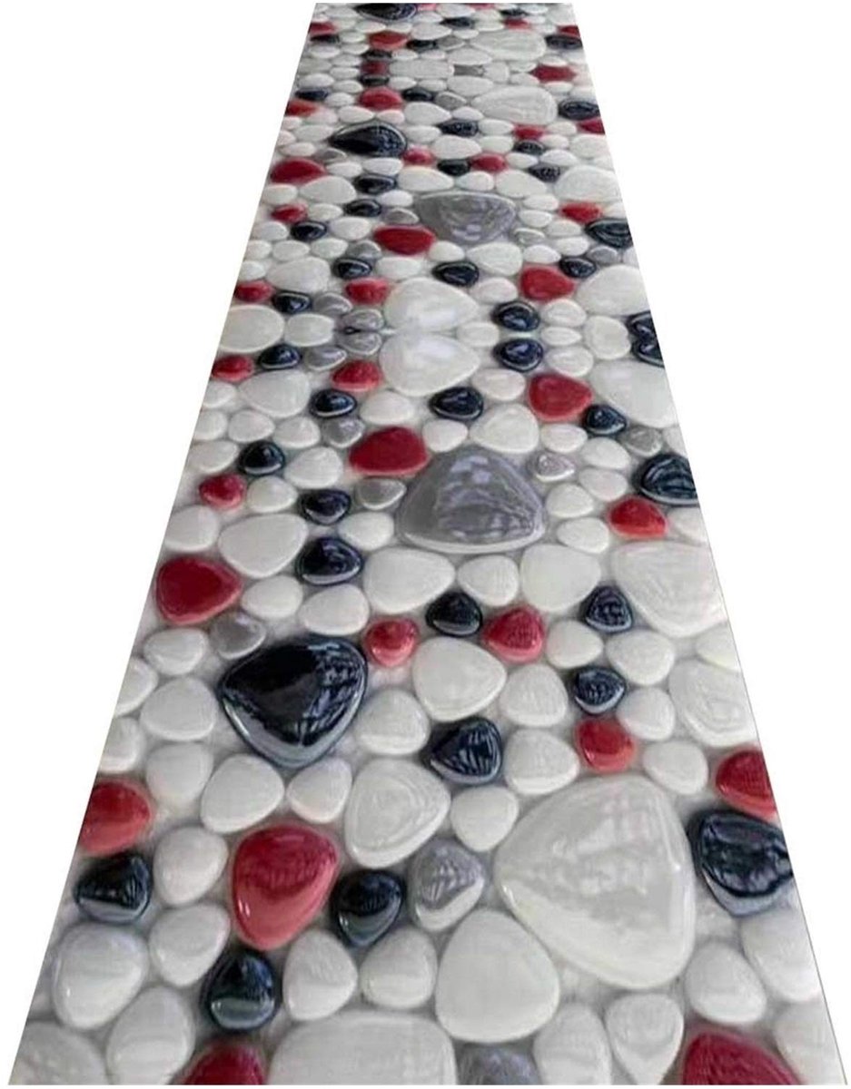 Solidchoice - Corridor Tapijt met 3D Multi Kleuren, Aanpasbare Grootte
