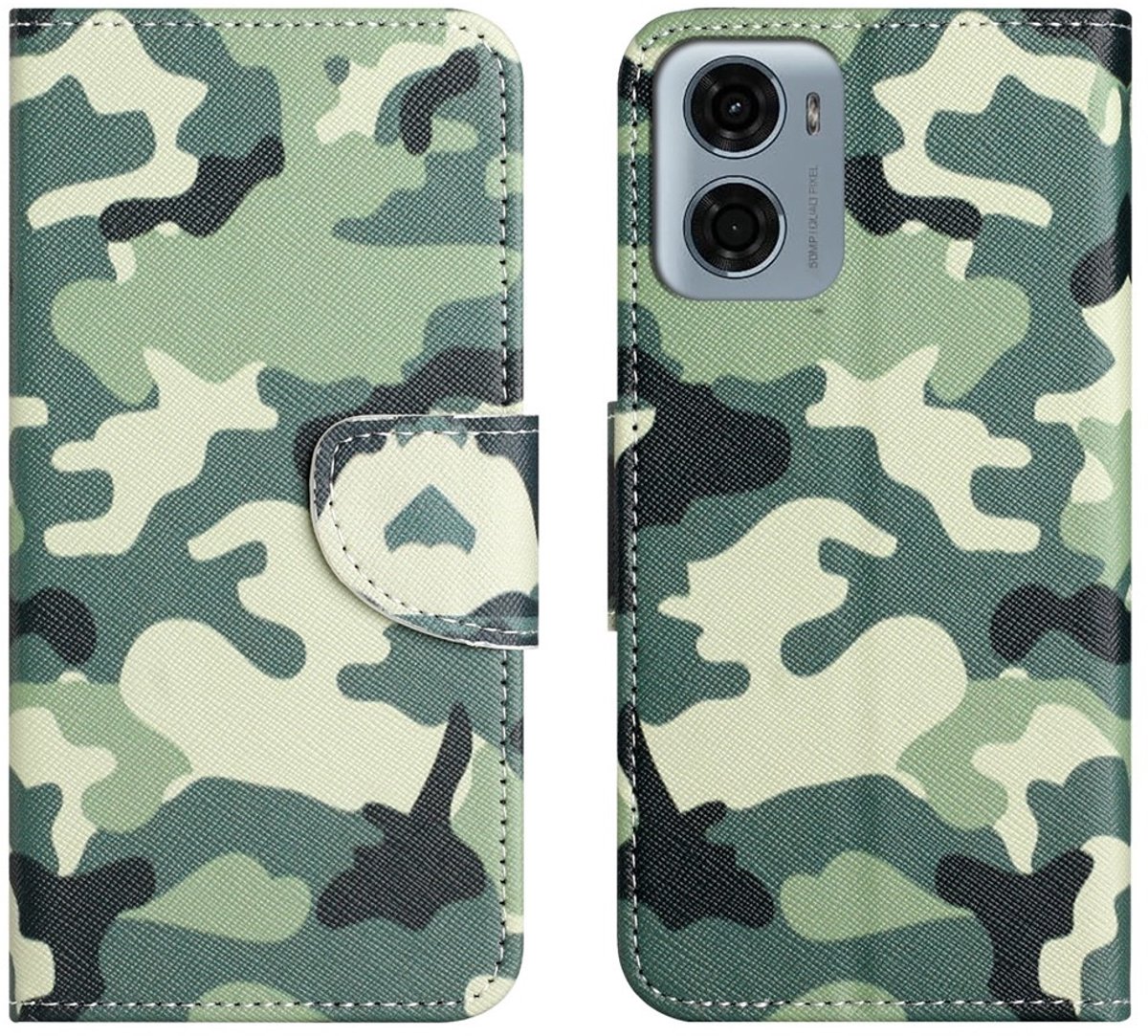 Coverup Hoesje - Geschikt voor Motorola Moto G06 / G06 Power Hoesje - Coverup Book Case - Camouflage
