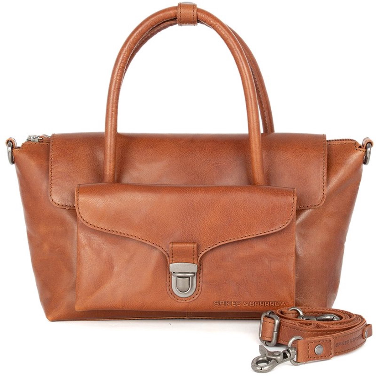 Leren Handtas - Hailey - Brandy Cognac