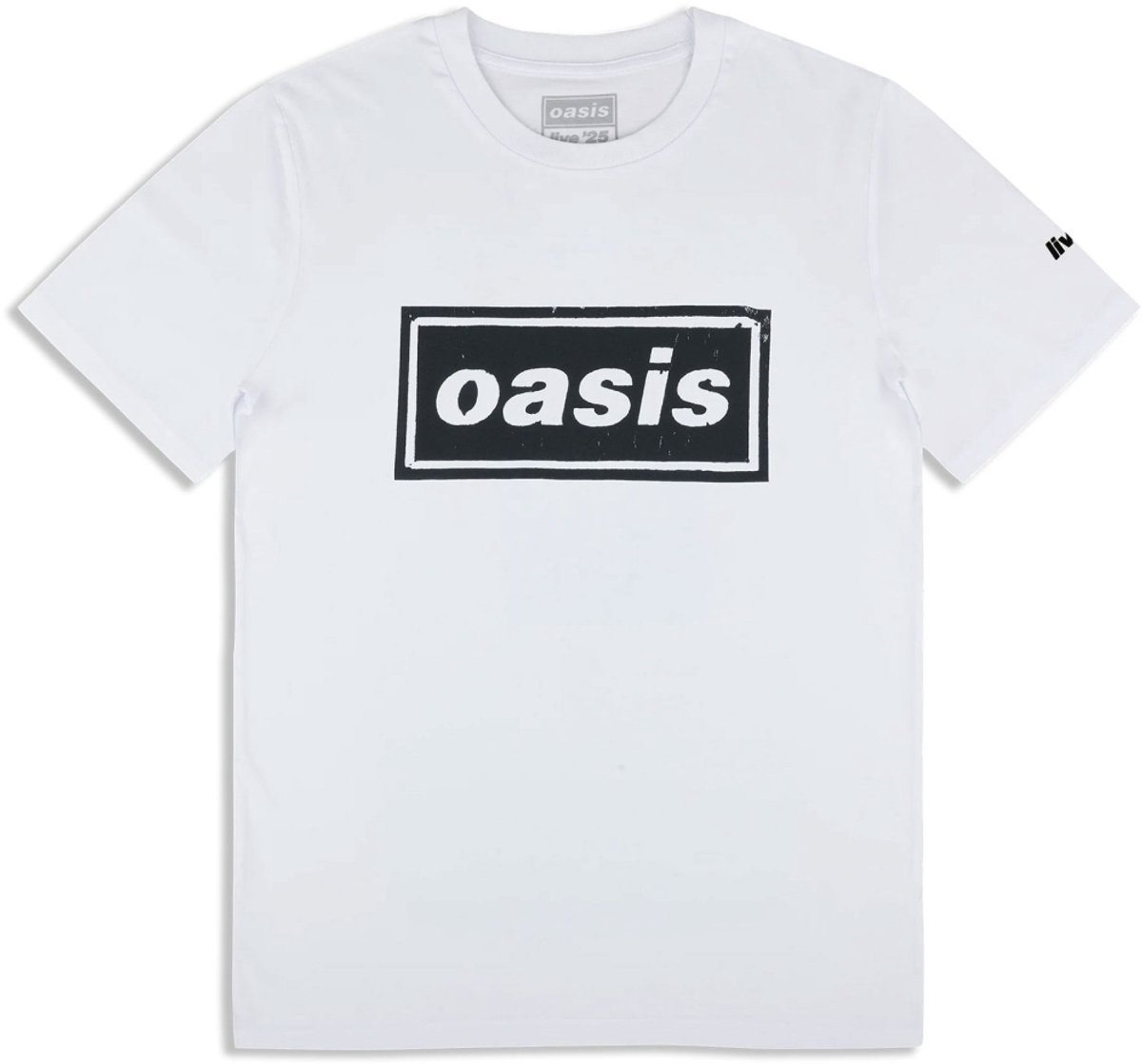 Oasis - Stencil Logo Heren Tshirt - S - Wit