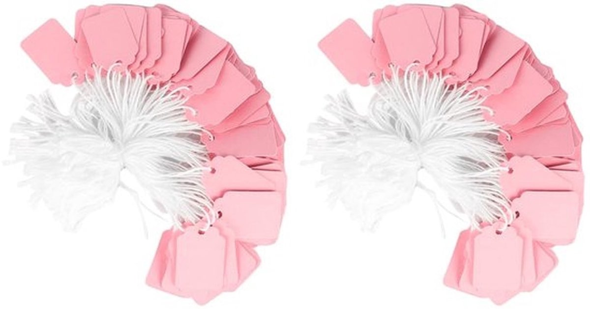 Cadeaulabels Roze - 200 Stuks - Multifunctionele Prijslabels - Duurzaam Papier - Voor Kleding/Sieraden/Displays - Etiketten