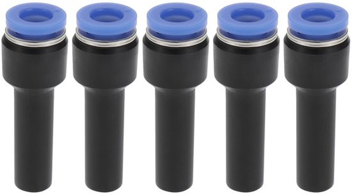 Sanitair Fitting 5 Stuks - Push Fit Reducer 8mm/6mm - Verbindingsdiameter 38.9x13.2mm - PP/Roestvrij Staal - Geschikt voor Pneumatische Systemen
