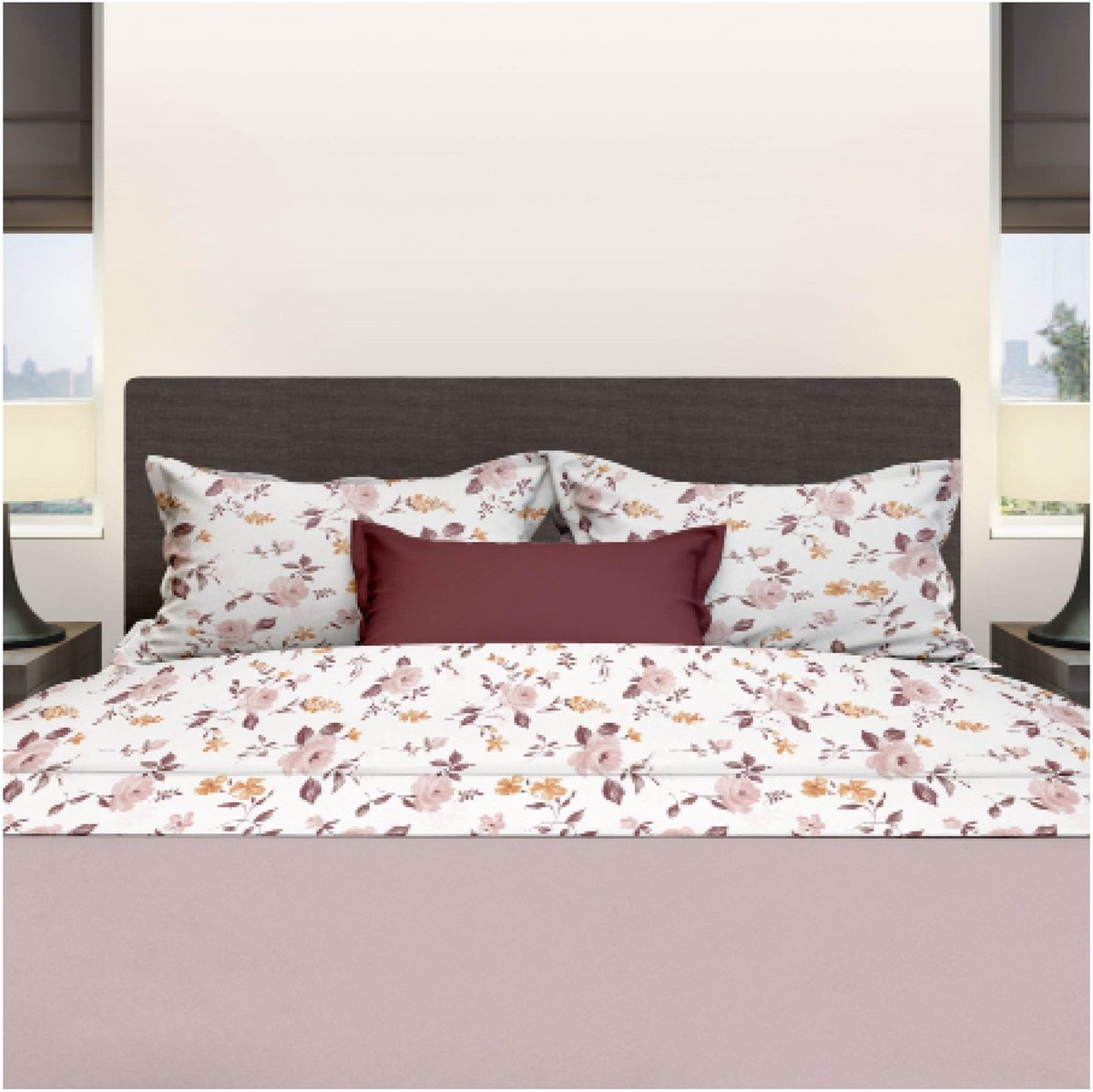 Romanette Lakenset Katoen Silke Rose - 240 x 300 cm + 2 kussenslopen - [Roze]