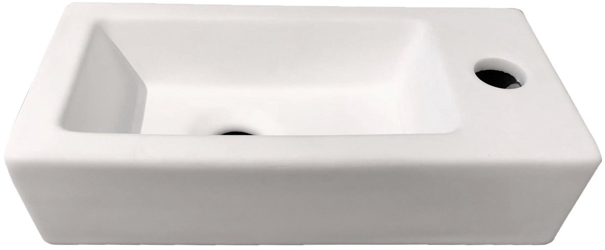 Toilet fonteinbakje Sanitado rainbow rechts 37 x 18 x 9 cm mat wit