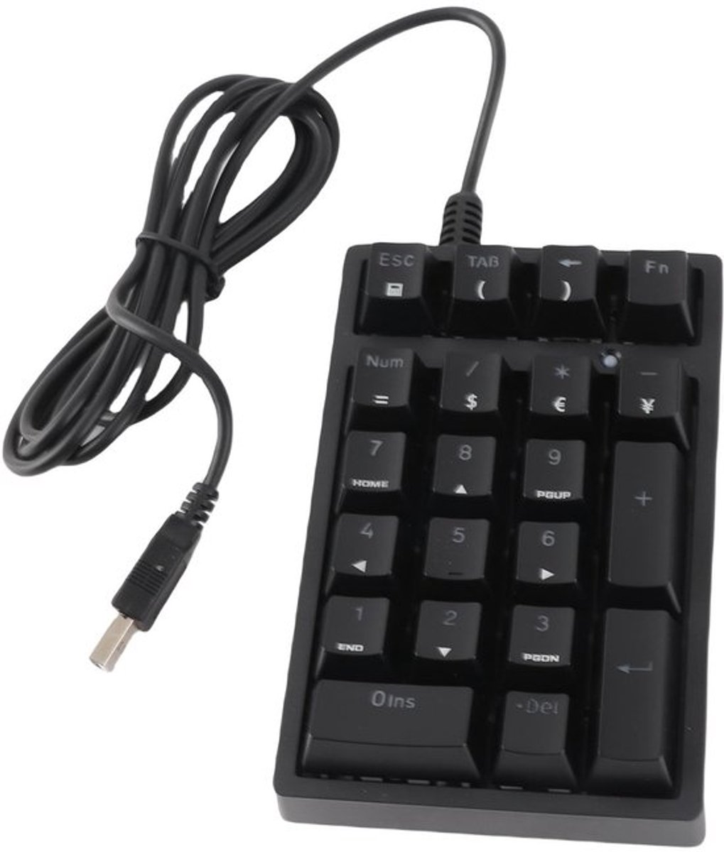 Numeriek Toetsenbord - Mechanisch Toetsenbord - Ergonomisch Ontwerp - USB Aansluiting - Draagbaar Numpad - Geschikt voor Laptop en P