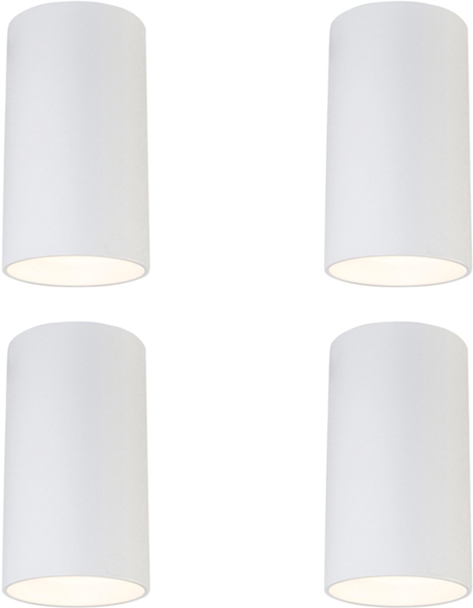 Qazqa spot - 92679 - wit , max. 50W, geschikt voor led, 5.5cm, ideaal als woonkamer, keuken en lamp, in set van 4.