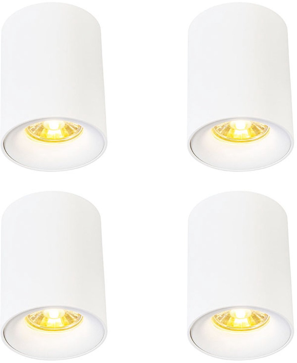Qazqa spot - 92687 - wit , max. 50W, geschikt voor led, 8cm, ideaal als woonkamer, keuken en lamp, in set van 4.