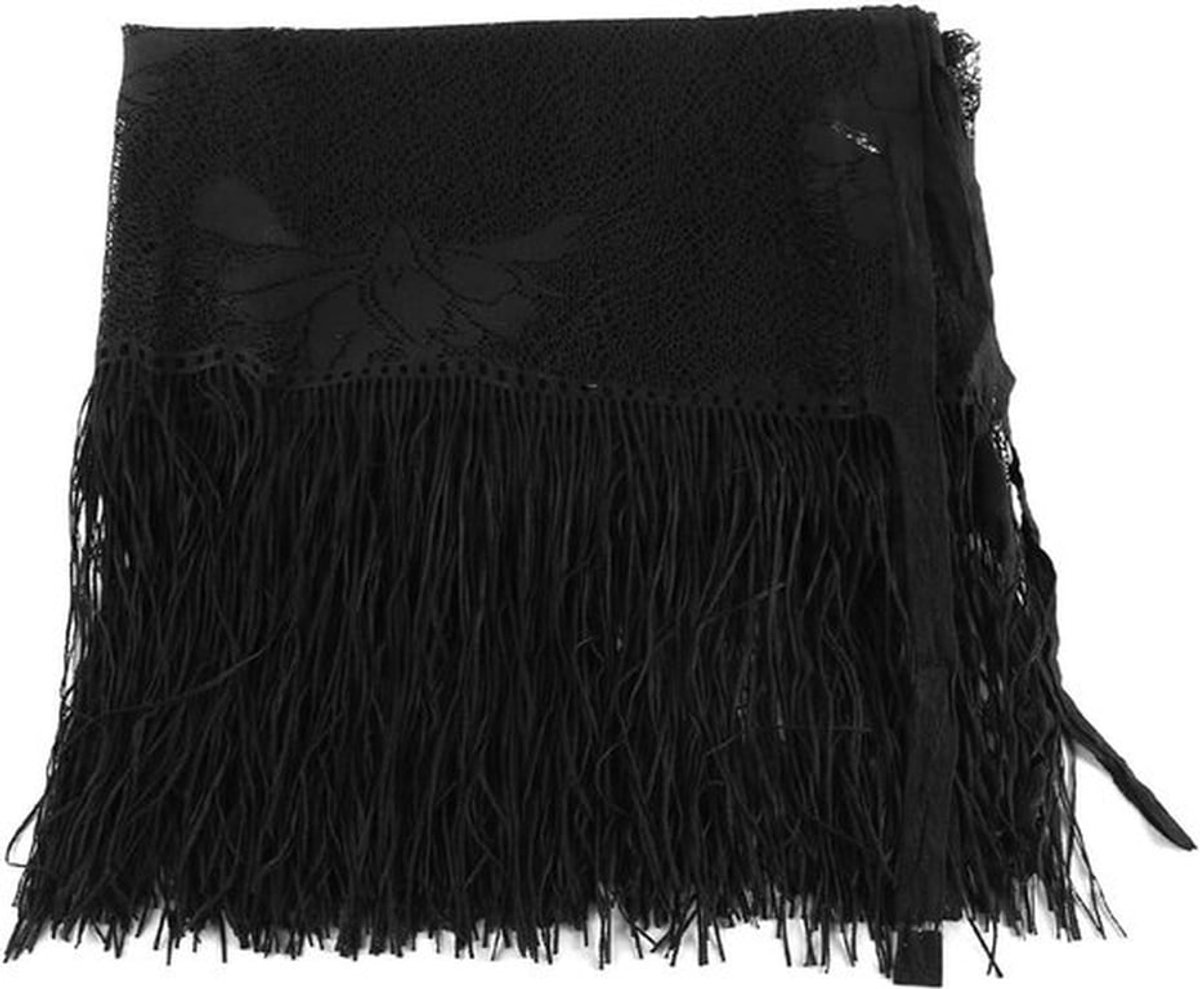 Strandjurk Strandjurken Voor Vrouwen - Bikini-omslag - Kant Kimono Kwastjes Rok Zonbescherming Jurk - Geschikt voor Vrouwen - 1e Zwart.