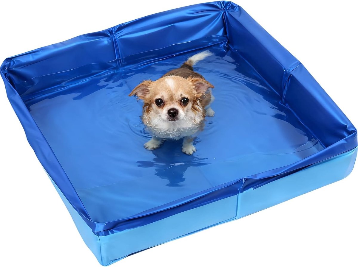 Opvouwbare Hondenbad 50 x 50 x 10 cm - Ideaal voor Kleine Honden en Katten, Waterplezier in de Tuin, Draagbaar en Gemakkelijk te Gebruiken